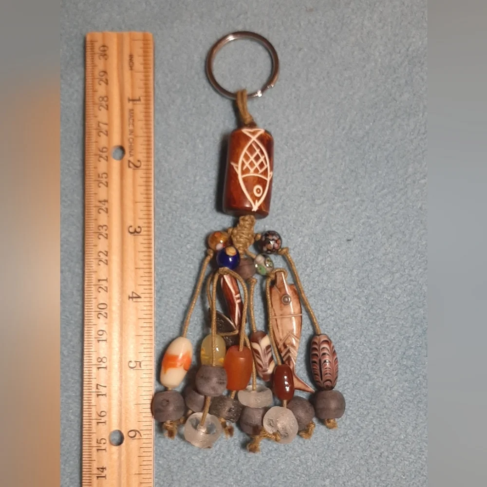 Wood Keychain w/ Charms